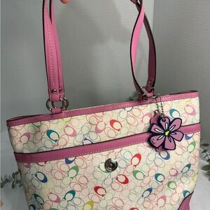 SOLD SOLD not available 
COACH Heritage Chelsea Pink Trim Multicolor